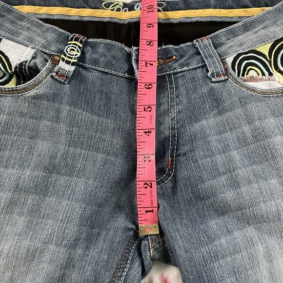 Y2K Coogi Jeans Juniors 11/12 Embroidered Funky Bootcut 2000s Low Rise - Picture 7 of 11